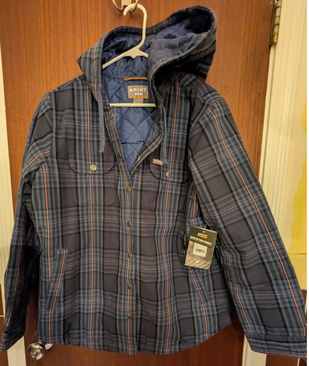 Ariat Rebar Blue Plaid Quilted Jacket Women's M NWT